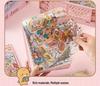 Sonnige Stadt 3D Miniatur-Szenen Stickerbuch: Frühmorgendliche Cartoon-Hüttenlandschaft