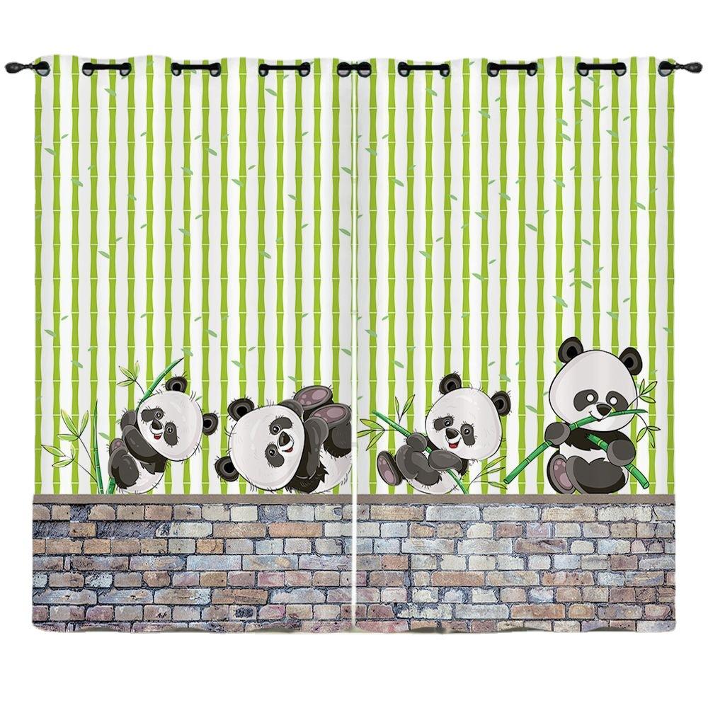 Vorhang Cartoon-Tier Nationalschatz Panda 3D Digitaldruck Verdunkelungsvorhang Ösen