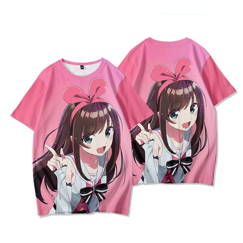Kizuna AI Hololive VTuber Cosplay T-shirt 2025 New 3D Print Kawaii Kid Anime t shirt Men/Women Harajuku Short Sleeve Tee Y2k Top