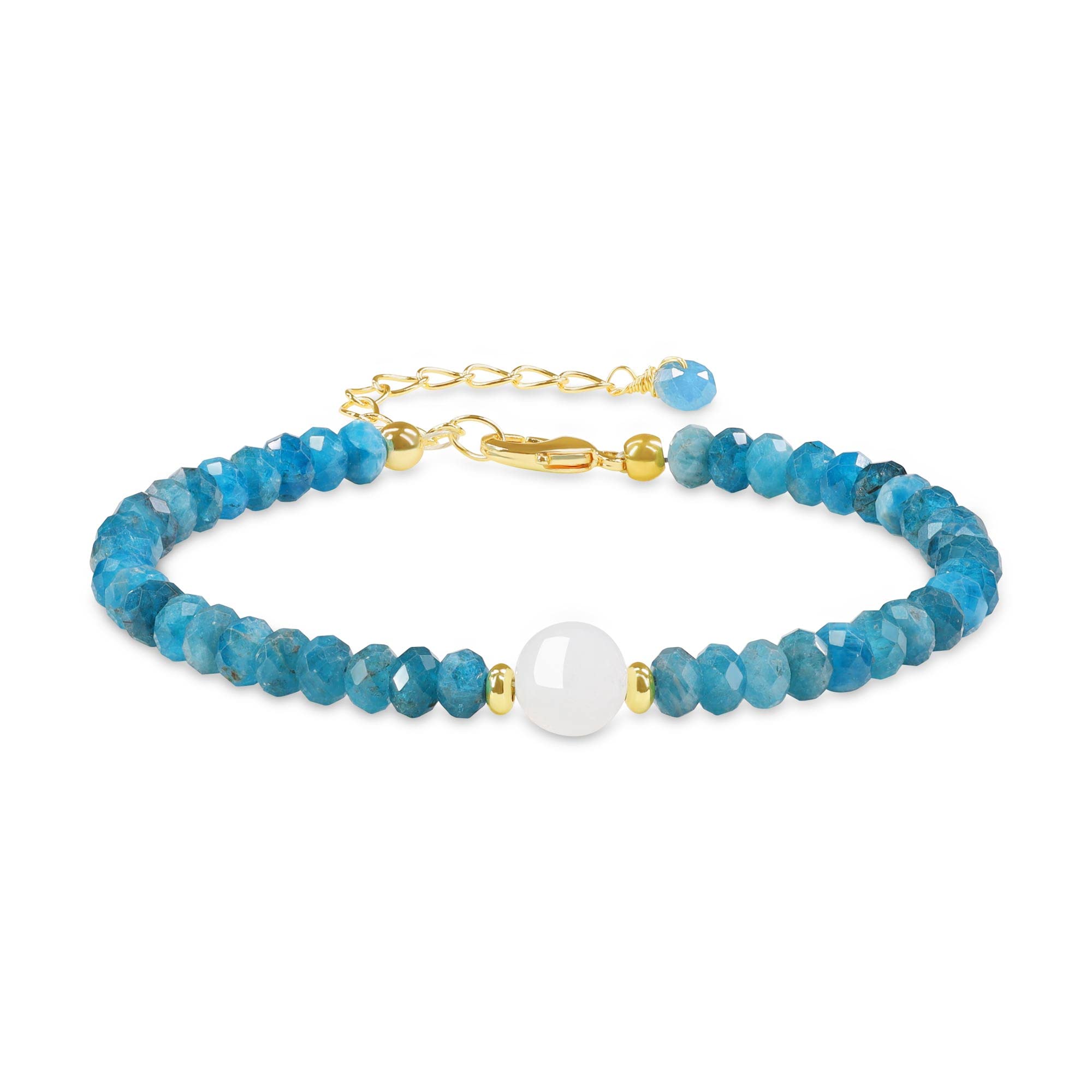 

Cut Apatite Lucky Charm Bracelet for Women [Koai] синій