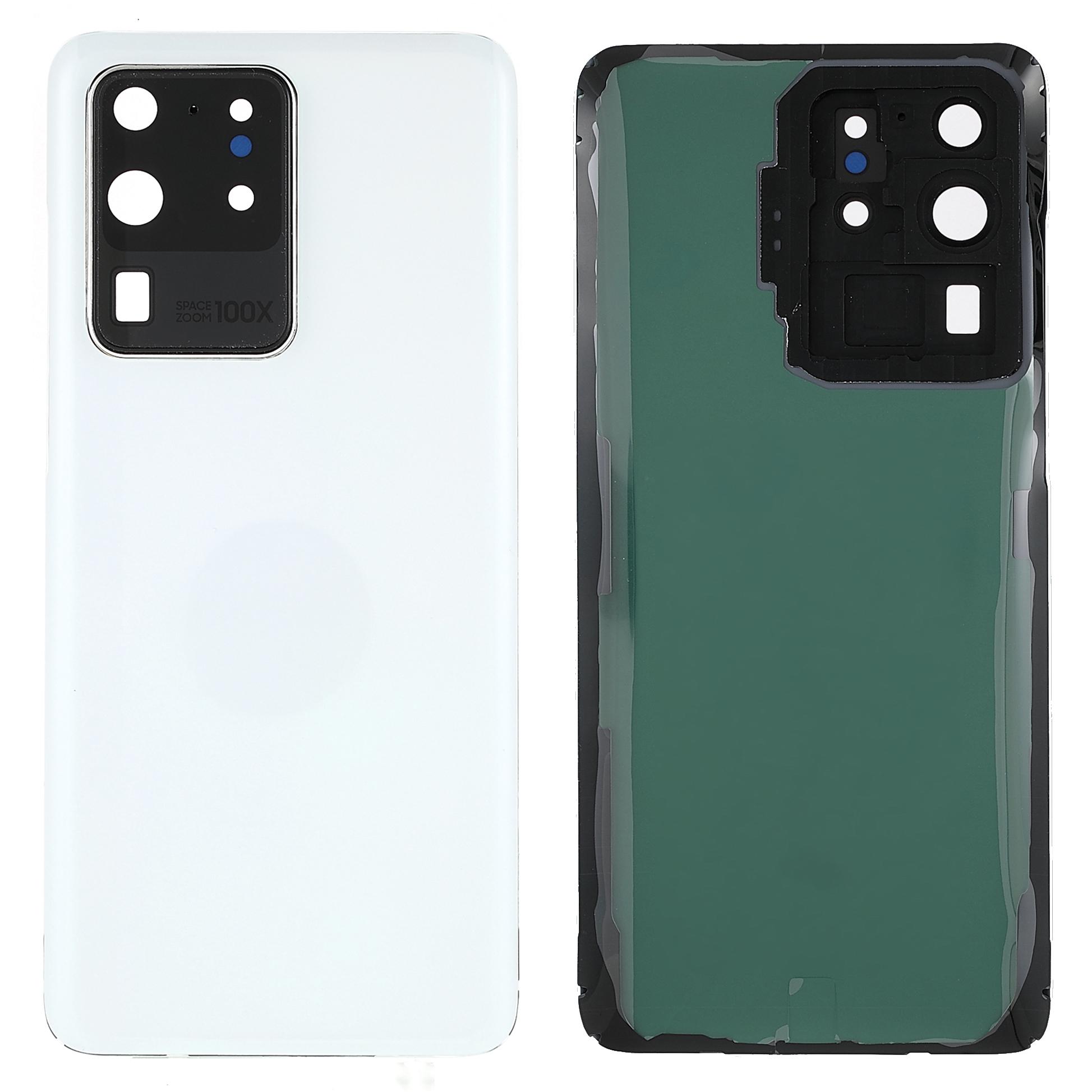 

Housing Battery Door Back Cover Replacement Parts with Camera Ring Cover (without Logo) for Samsung Galaxy S20 Ultra 5G/S20 Ultra White
