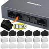 10-1Pcs Ethernet Hub Port RJ45 Anti Dust Cover Cap Protector RJ45 Dustplugs Universal for RJ45 Female Jack Network Cable Router2