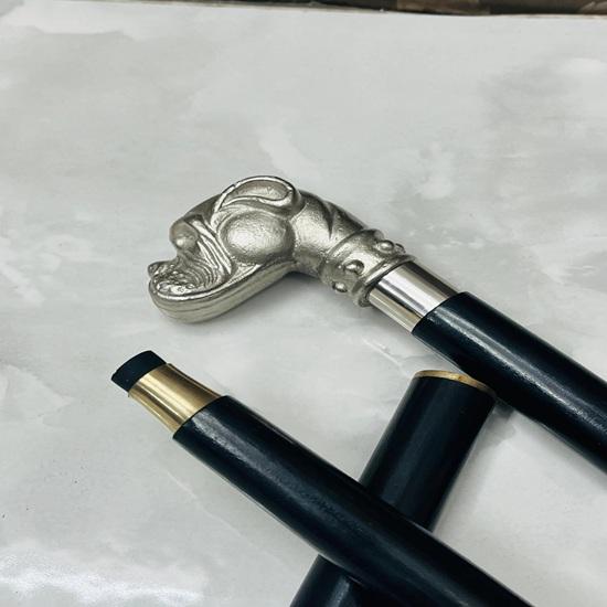 Solid Brass Bulldog Head Handle Wooden Walking Stick 93.98 cm Fathers Mothers Grandfather Grandmother Wedding Anniversary Gift