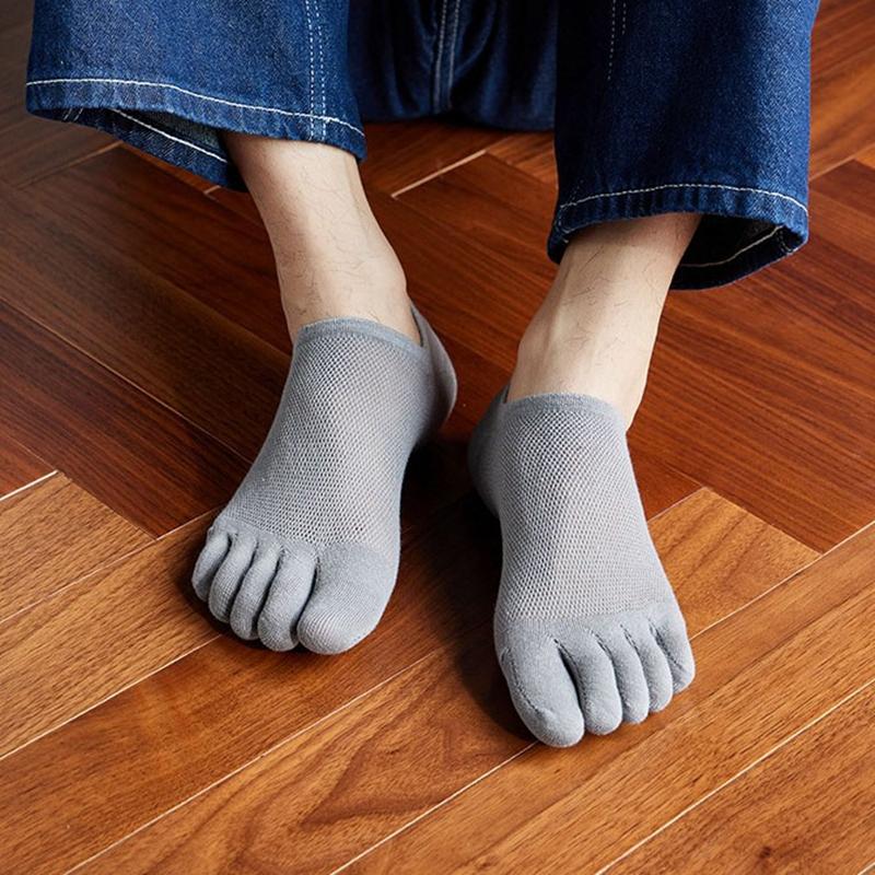 2 páry pánských prstových podkolenek dámských prodyšných bavlněných sportovních běžeckých kotníkových bavlněných krátkých ponožek s pěti prsty