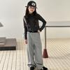 Autumn 2025 Girls' Straight-Leg Sports Pants - Early Season Wide-Leg Trousers for Kids