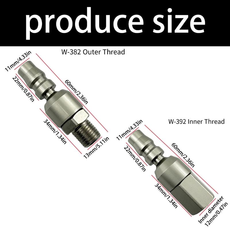 Pneumatic Universal Quick Connector With 360 Degree Rotation For Flexible Air Tool Operation In Confined Areas