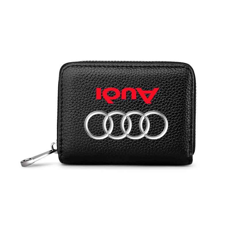 Leather Car Driver's License ID Card Bank Card Wallet Car Styling For Audi TT Q3 Q5 Q7 Q8 B5 B6 B7 B8 B9 Q7 8P 8V 8L A3 A4 A5 A6 A7 A8 8L R8