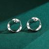 MODIAN Unregelmäßige, einfache, runde Ohrstecker aus 925er Sterlingsilber für Frauen, weiblicher Markenschmuck
