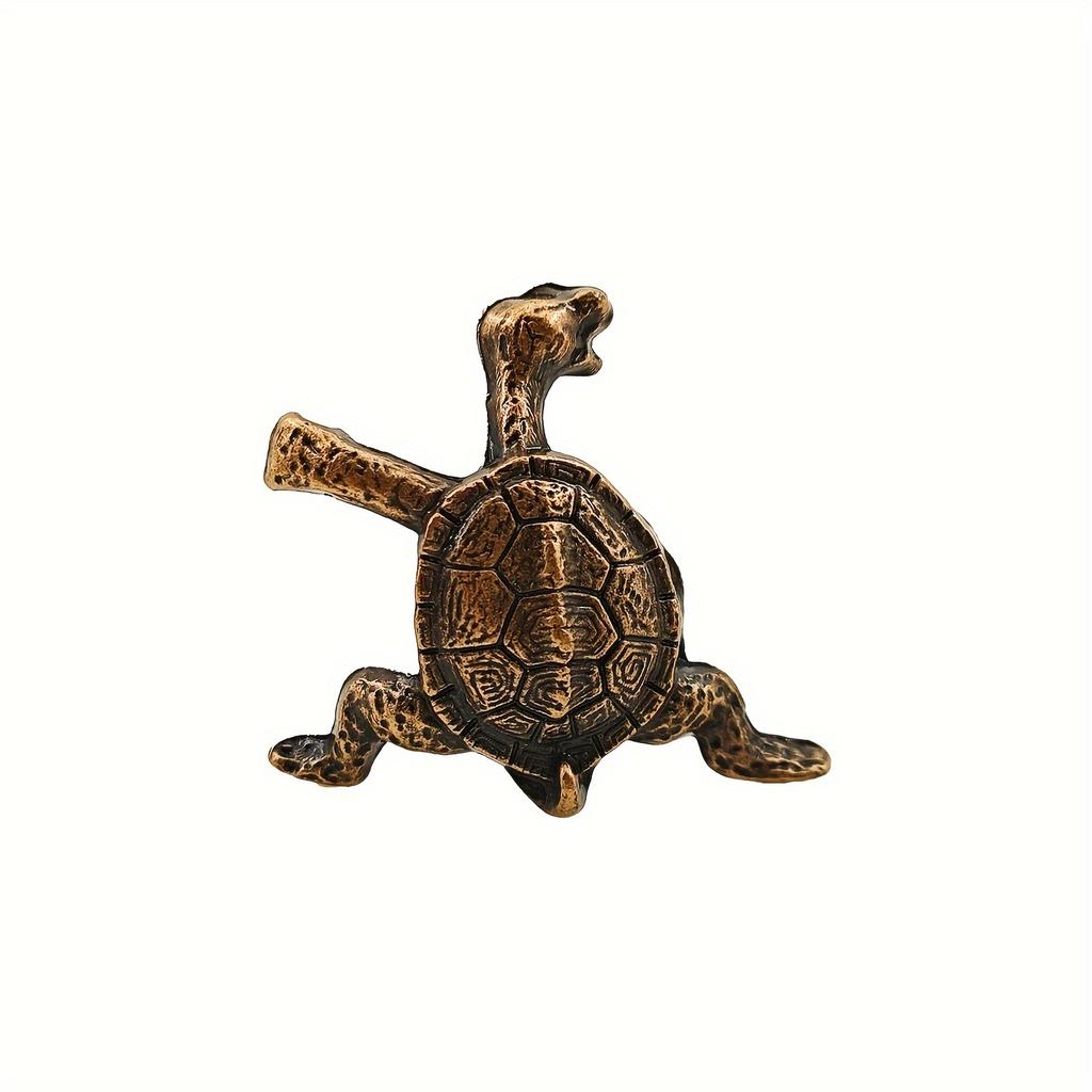Messing Skilpadde Røkelsesbrenner Kung Fu Stil Dyr Skrivebordsornament Kreativ Hjemmedekor Retro Håndverk Meditasjon Aromaterapi Holder