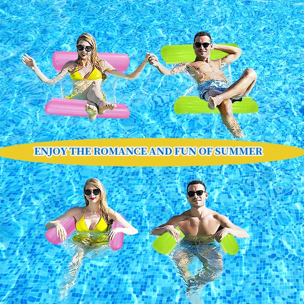 1 PC Gradient Sparkling fruiHanging Bed Thickened Pvc Swimming Inflatable Floating Bed Foldable Suitable For Beach Pool Parties
