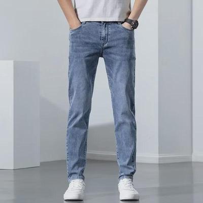 Jean slim bleu clair élastique pour homme - Style coréen décontracté