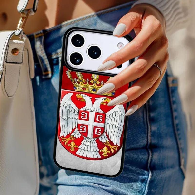 Flag of Serbia Serbian Phone Case For iPhone 17 Air 14 15 13 12 Max Cover For Apple 14 15 16 16e 11 Pro Max Plus Coque