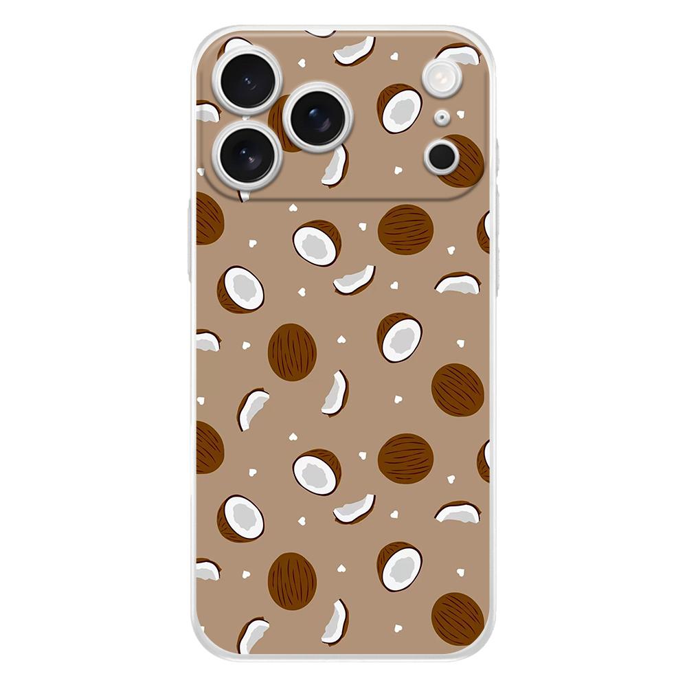 Soft Clear TPU Phone Case For iPhone 17 Air 16E 16 11 15 14 Pro MAX 12 13 7 8 Plus SE Easter Cover Protection Summer Coconut