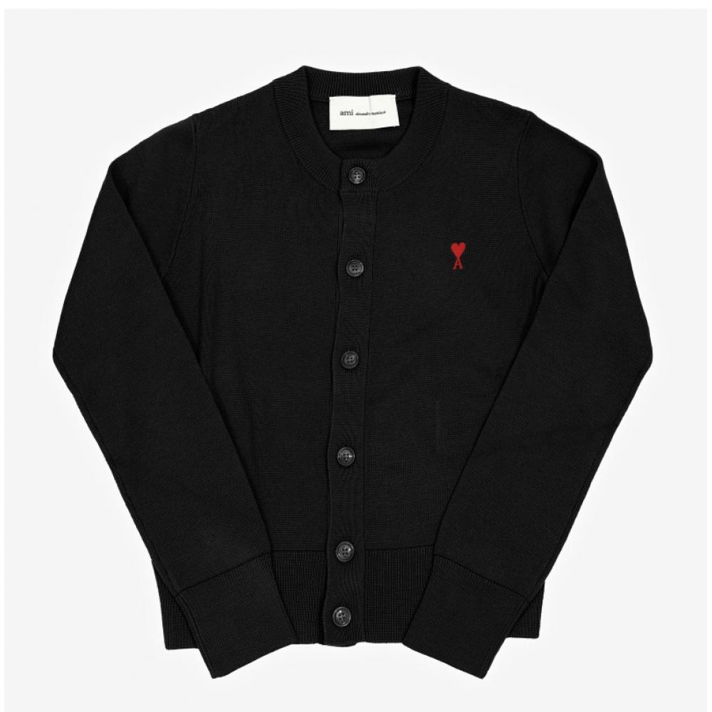 Ami Women S Cardigan Small Heart Logo Fkc361 001 009