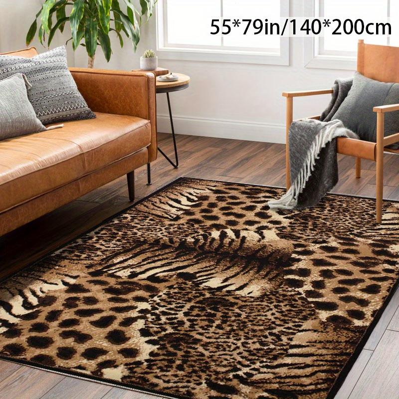 

Бархатный Нескользящий Спандекс Нижняя Часть Большой Коврик Черный Имитация Леопарда Животный Мех Американский Современный Стиль Машинная Стирка 50x80cm20x31in