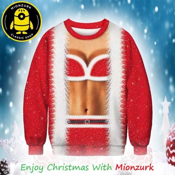 

Funny Lady Body Santa Muscle Chistmas 2025 Ugly Sweater For Men And Woman Unisex T-Shirt M