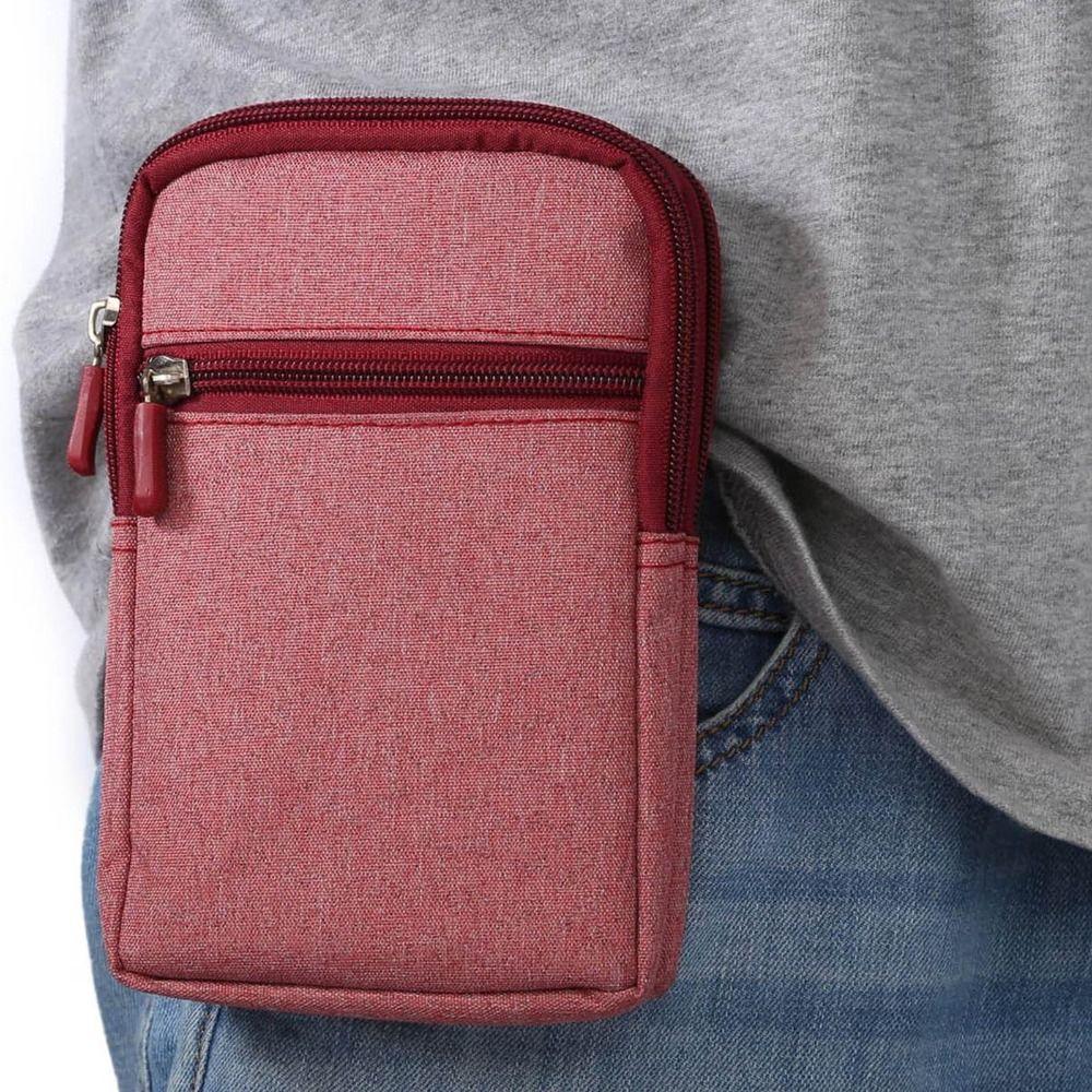 Carrying Case Outdoor Phone Pouch with Pen Holder Storage Bag Cell Phone Case Nylon Zipper Mobile Phone Waist Packs