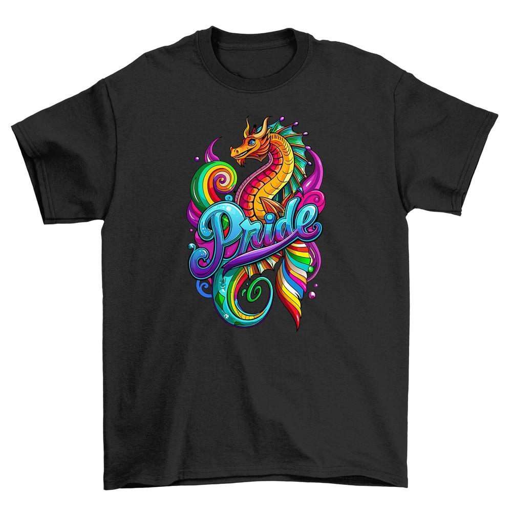 Pride_90 Rainbow Seahorse Funny T-shirt - Show Your Colors with a Splash of Humo
