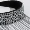 Sparkling Rhinestones Tassels Headband Crystal Headwear with Flowing Fringes Headwear for Parties and Performances