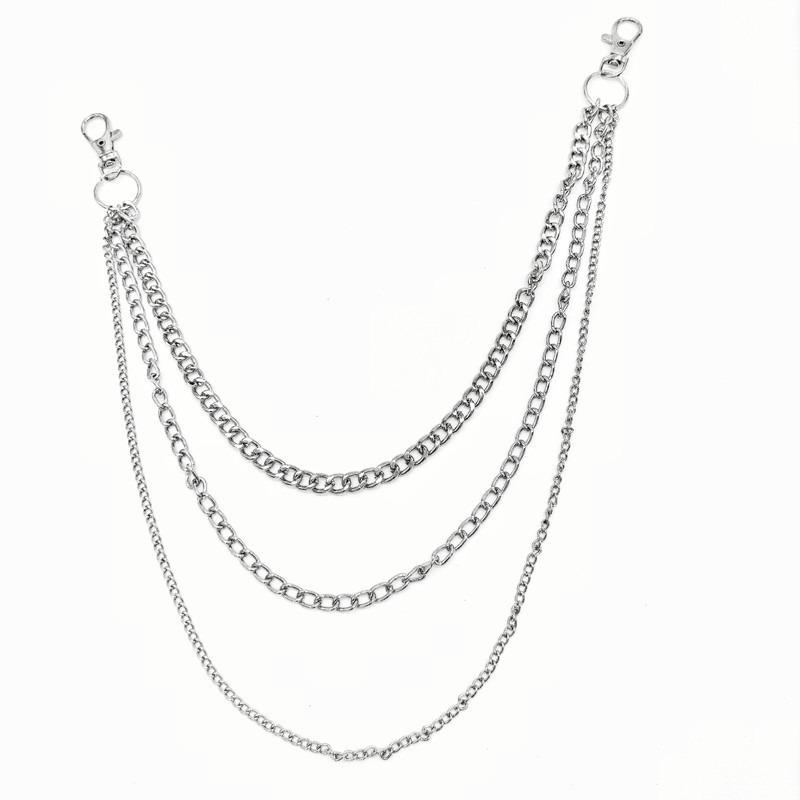 1Pc Hip Hop Punk Pentagram Pendant Waist Chain Ins Style Fashion Personality Multi-layer Metal Chain Men's and Women's Trousers