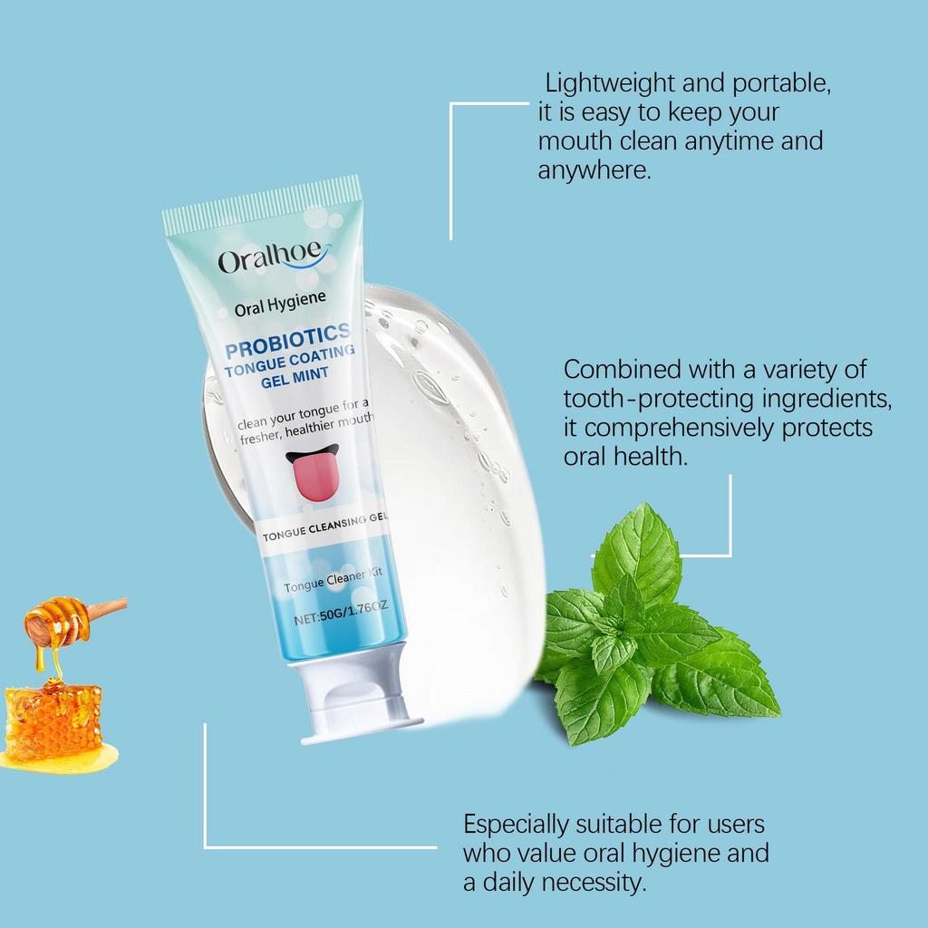 Tongue Cleaning Kit Easy Tongue Cleaning Hygiene Clean Odor Care Oral Care Kit