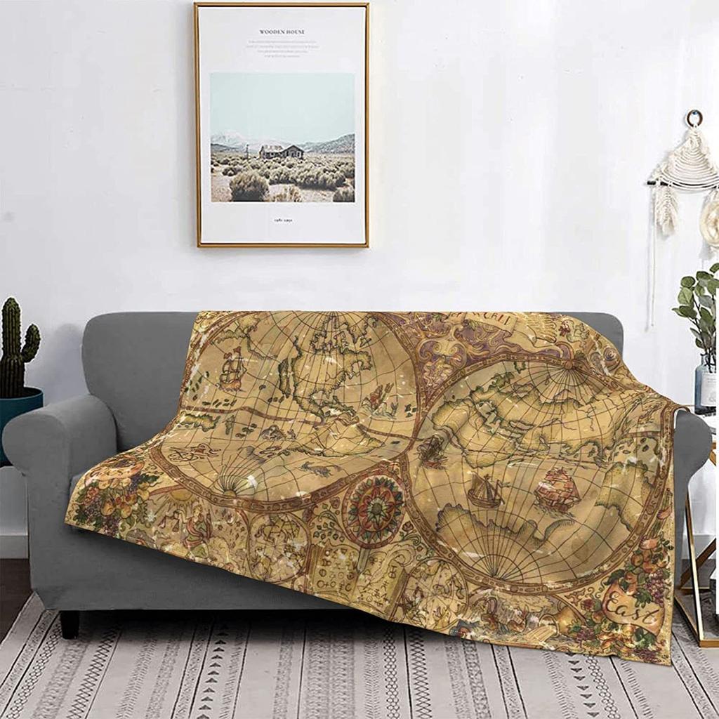 Blanket Middle Earth Map Blanket Super Soft Velvet Blanket Lightweight Bed Blanket Quilt Durable Home Decoration Fleece Blanket