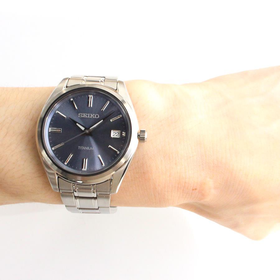 SEIKO Quartz SUR371P SUR371P1 Titanium Navy Blue Wrist Watch For Men