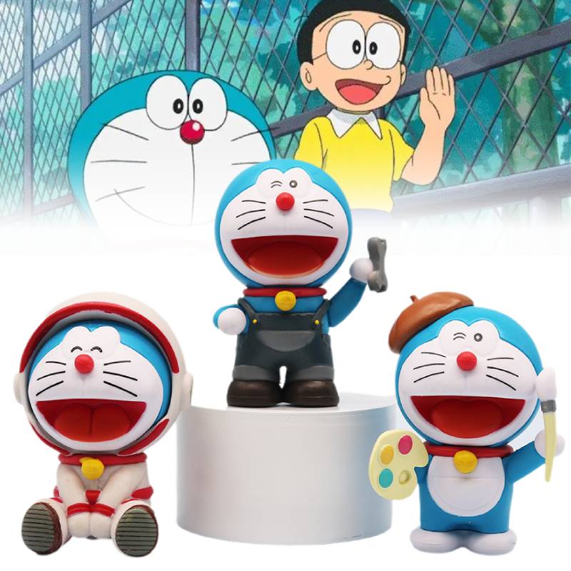 Toy Doraemon 6pcs  Police Football Players Workers Scientists Painter Astronaut