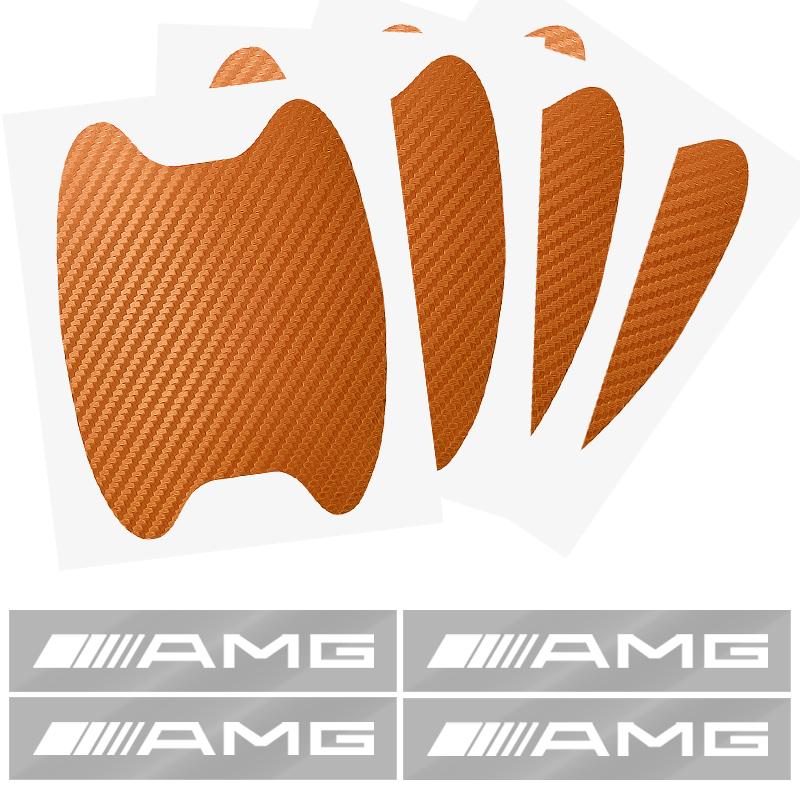 Car Door Sticker Carbon Fiber Scratches Auto Handle Protection Film For Mercedes Benz AMG GLE GLS GLC CLA GLB ML C500 C200 C300 W204 W206 W212 W203