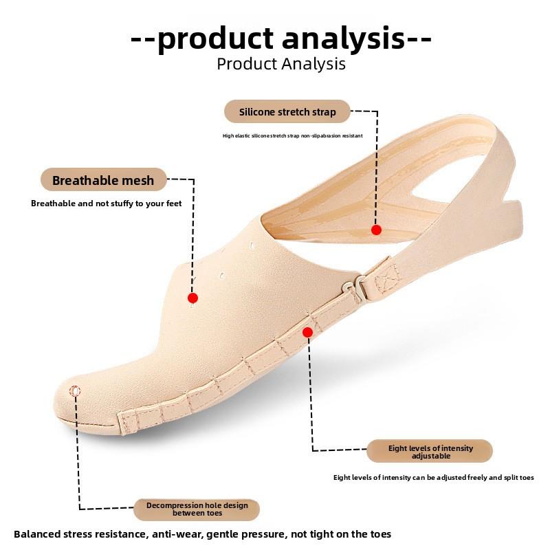 Einstellbarer Fußschutz Hallux Valgus Großzehe Orthopädische Abdeckung Großfußknochen Abriebschutz Tag- und Nachtschuhe Zehenspreizer