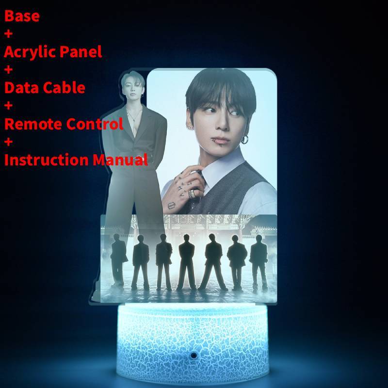 Lumină de noapte LED pentru concertul de revenire al turneului mondial BTS cu telecomandă pentru decorarea camerei și cadou de colecție