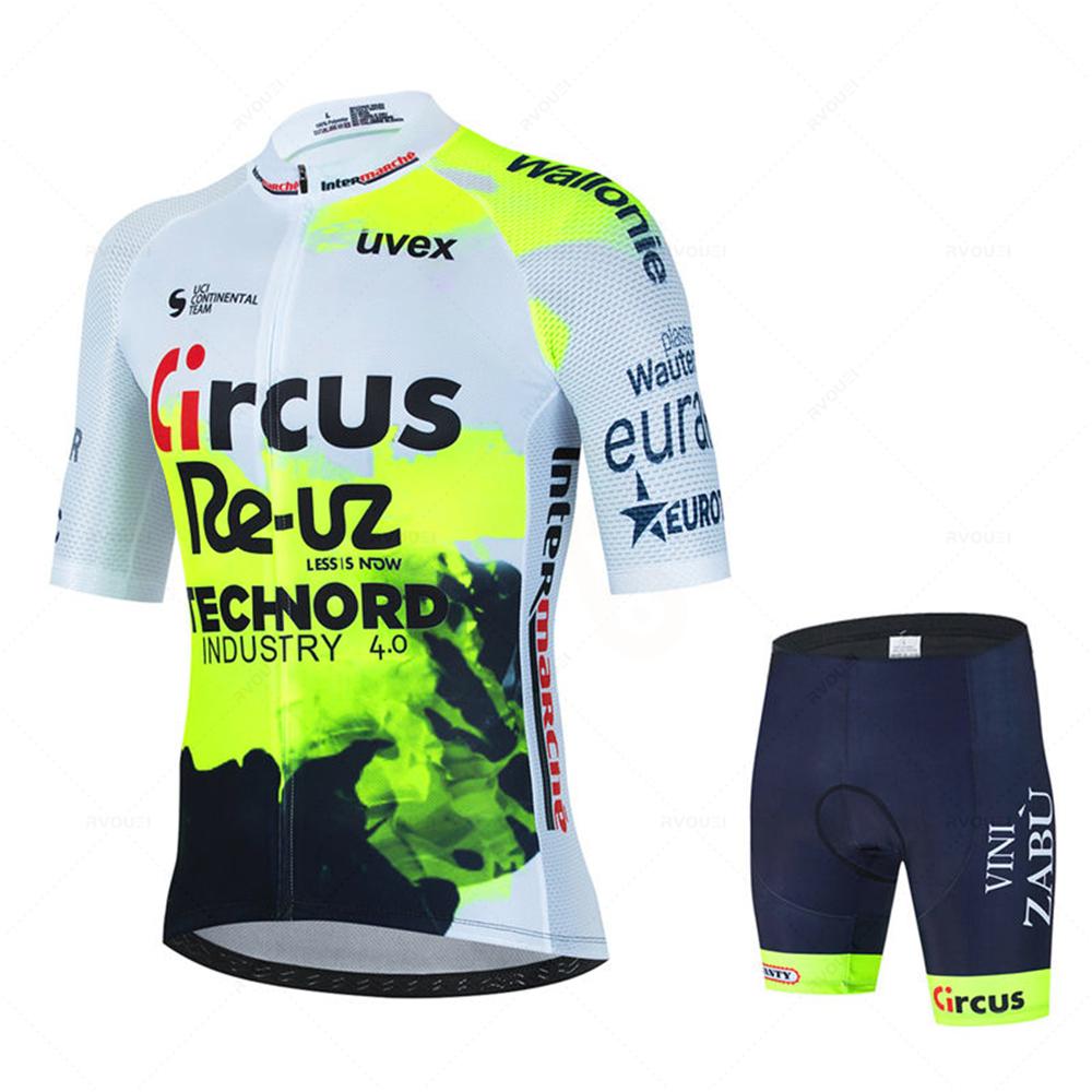 Circus Wanty Fluorescein Sportswear Maglia da ciclismo Set Estate MTB Abbigliamento da bici Uniforme Maillot Ropa Ciclismo Hombre Tuta da bicicletta