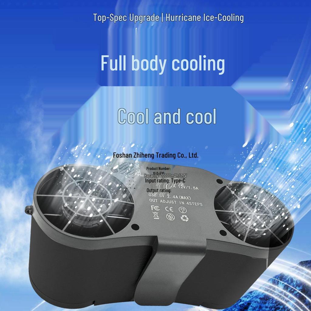 Portable Waist-Mounted Cooling Fan for Outdoor Construction