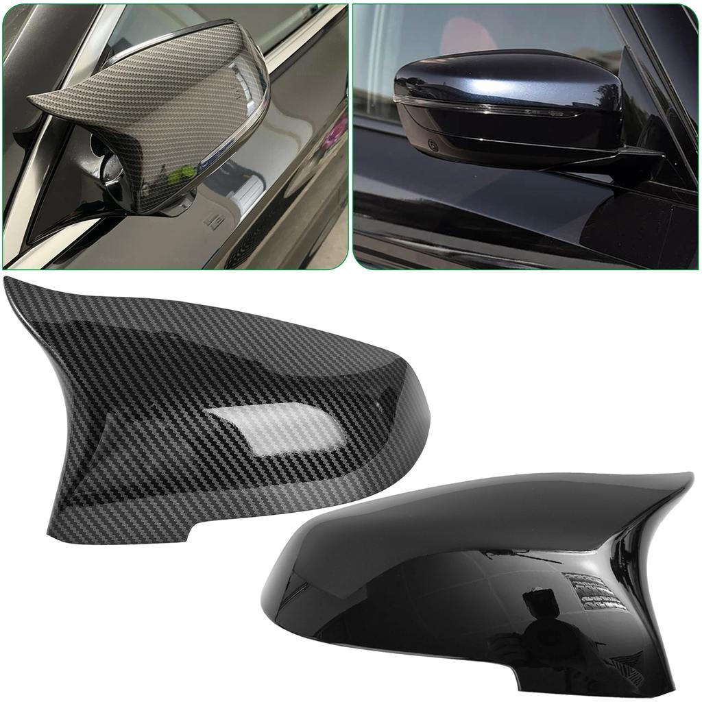 Für BMW 5er 6er 7er Serie F10 F18 F11 F06 F07 F12 F13 F01 Ein Paar Glänzende/Kohlefaser Spiegelkappen Seitenrückspiegelkappe L+R