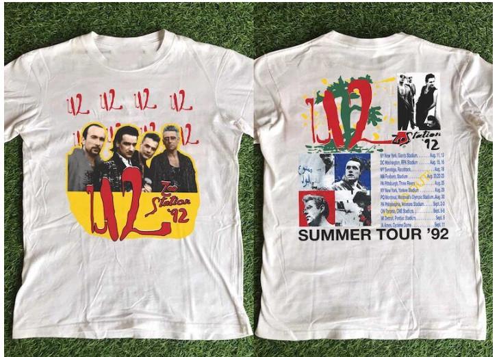 1992 U2 Zoo Station Summer Tour T-Shirt, Vintage U2 Zoo Station Tour 92 Shirt S разноцветный