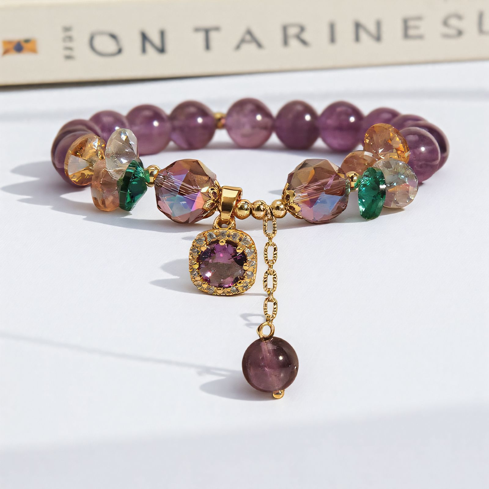 Bracelet Purple Crystal Bracelet Women s Ins Niche Design Micro-inlaid Zircon Bracelet. 8mm
