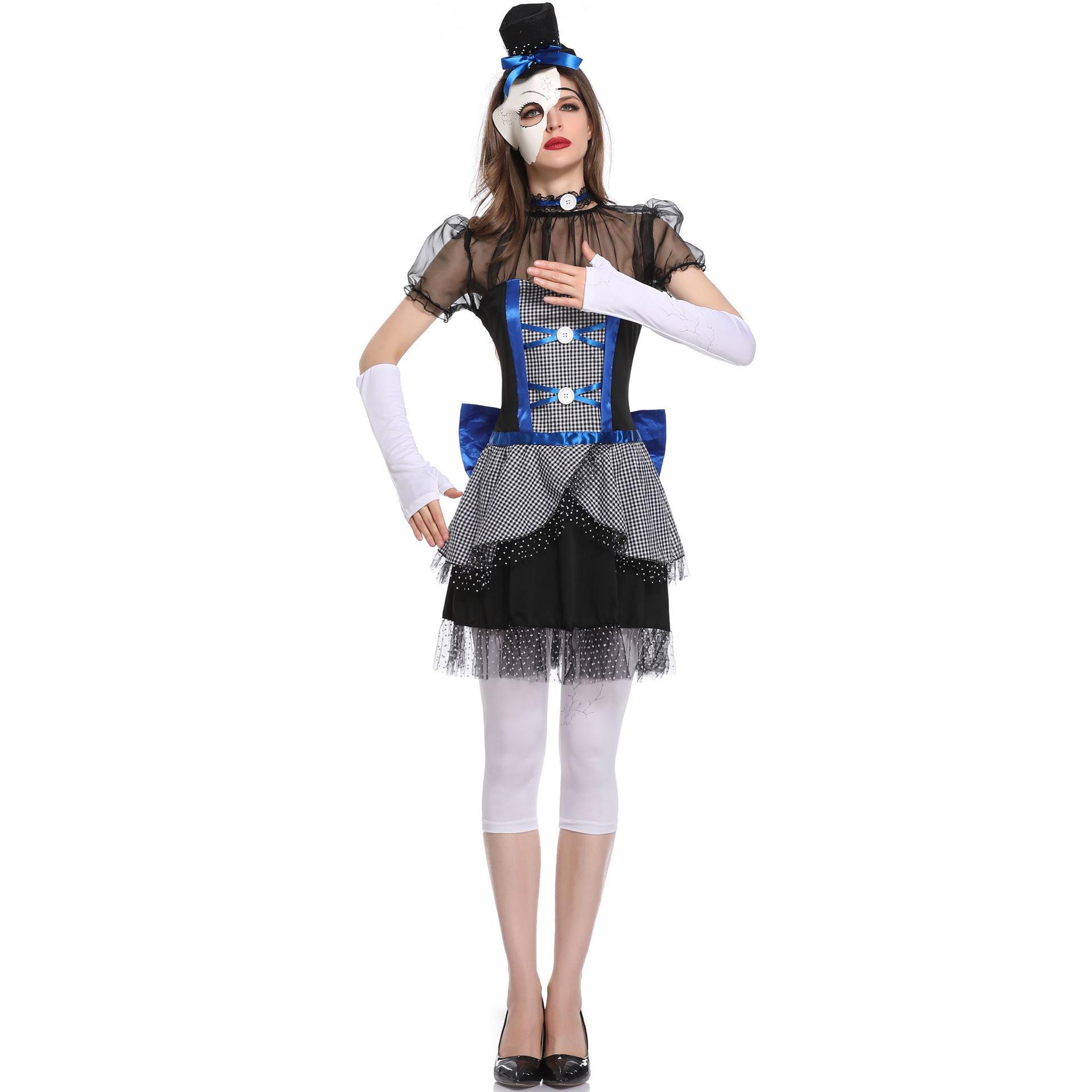 

M-XL Кукла-призрак Зомби Уродливая кукла Косплей Униформа Вампир Хэллоуин Вечеринка Сценический костюм M