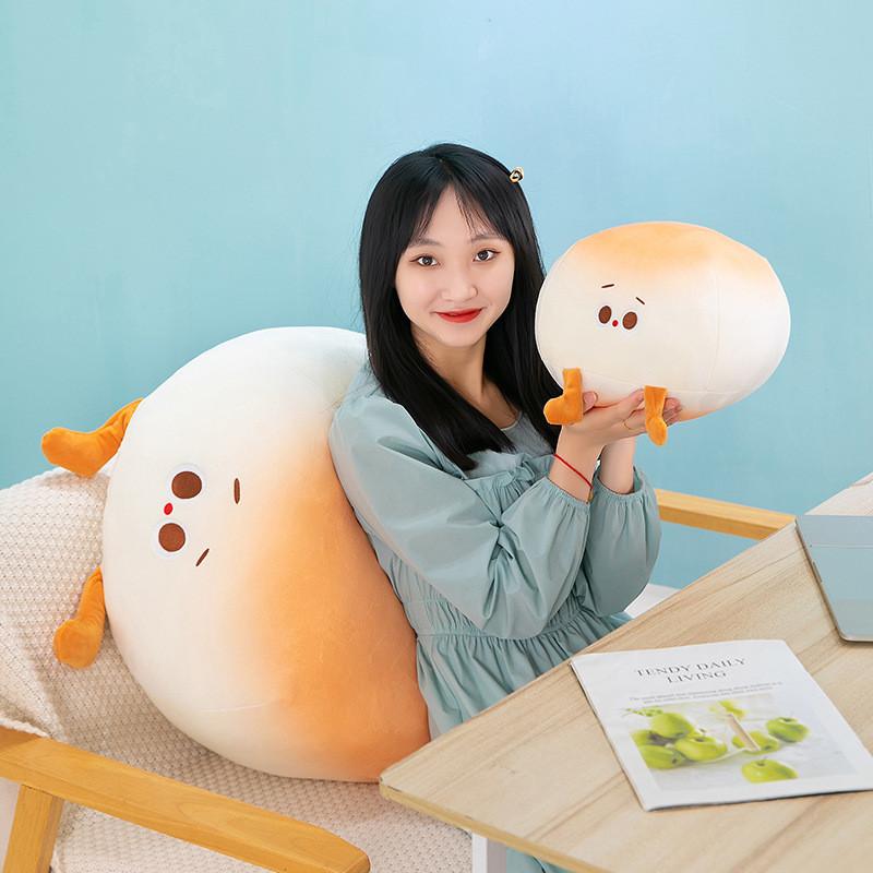 Steamed Bread Cute Plush Stuffed Animal Decorative Pillow For Kids Room Girls