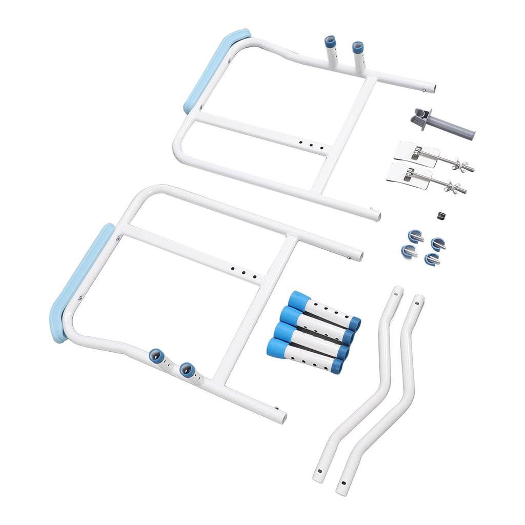 Folding Toilet Safety Rail Adjustable Width Height Padded Handles Stand Alone Toilet Handrails for