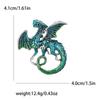 Enamel Dragon Brooches for Women Unisex Rhinestone Necklace Flying Dragon Pins Banquet Party Backpack Gifts Jewelry Accessories
