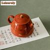 180ml Beixi Tang Handwritten Gold Prose Teapot Handmade Alum Red Mini Pot Tea Soaking Kettle With Infuser Filter Teaset Gifts