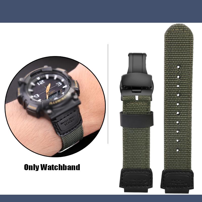 

Для Casio нейлоновий ремінець W-735H AE-1200WH SGW-300/400H/500H AQ-S810W AE-1000/1300 MRW-200H Вигнутий 16 18мм Полотно Силікон Ремінець для годинника 16mm