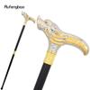 Golden White Dragon Head Walking Cane Fashion Decorative Steel Stick Gentleman Elegant Cosplay Cane Knob Crosier Cane 94cm
