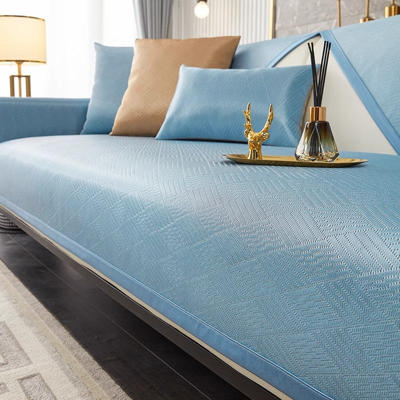 Summer Light Luxury Sofa Cushion  New Ice Silk Mat Cushion Towel Summer High-End Non-Slip Leather Sofa Cover