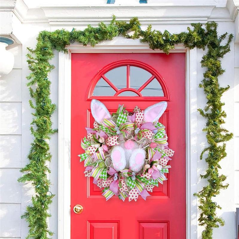 Versatile Easter Wreaths Easter Decor Wreaths For Front Door, With Bunny Ears, Spring Easter Wreaths Garland Easter Decor