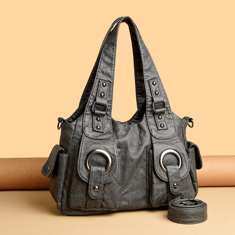 Vintage Leather Hobo Bag for Women Large Capacity Shoulder Bag Women Bags Ladies Leather Messenger Bags