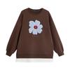 Chuyu Women's Color-Block Faux Two-Piece Floral Sweatshirt