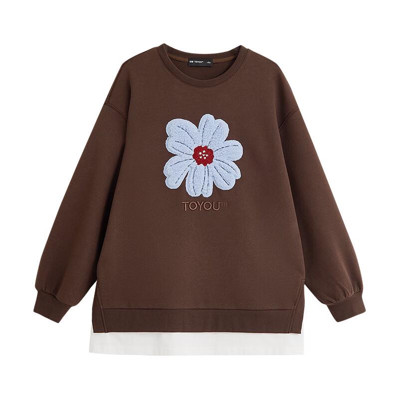 Chuyu Women's Color-Block Faux Two-Piece Floral Sweatshirt