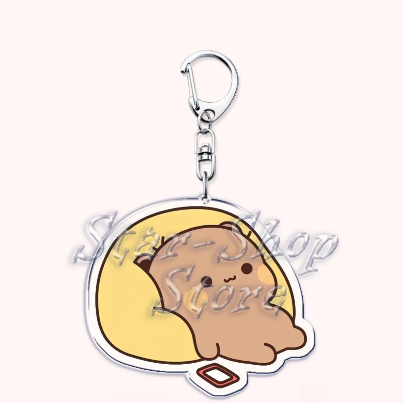 Cute Bubu Love Dudu Yier Keychains Couple Bear Panda Keyrings for Accessories Bag Pendant Key Chain Jewelry Fans Lovers Gifts