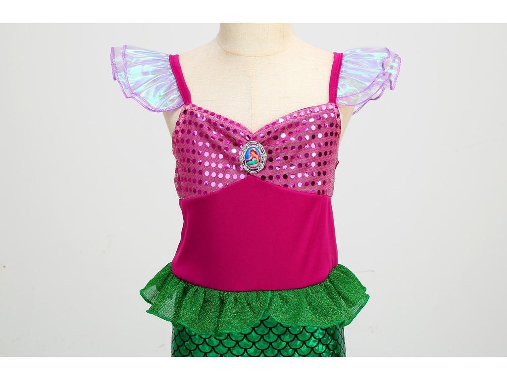 Girls' Sequin Cap Sleeve Mermaid Princess Dress